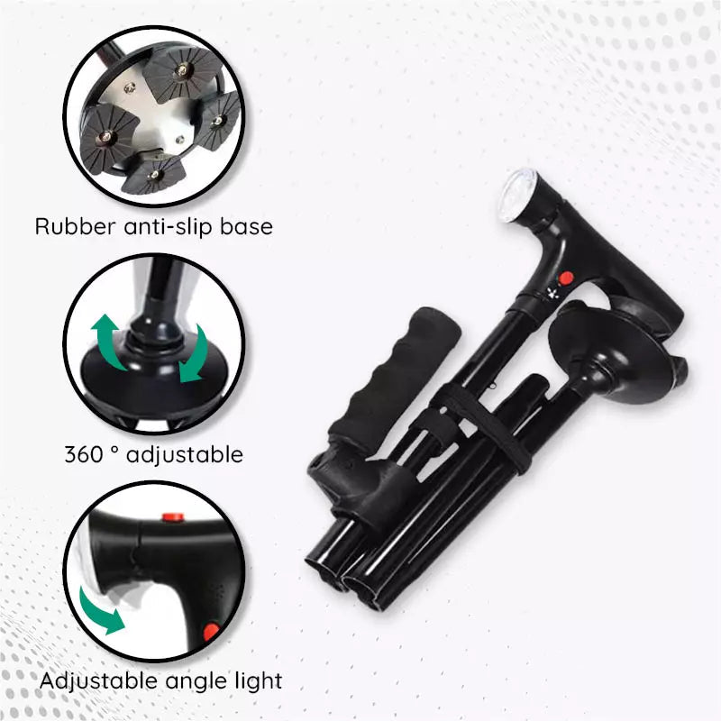 Multi-Functional Foldable LED Walking Cane — Wrapango